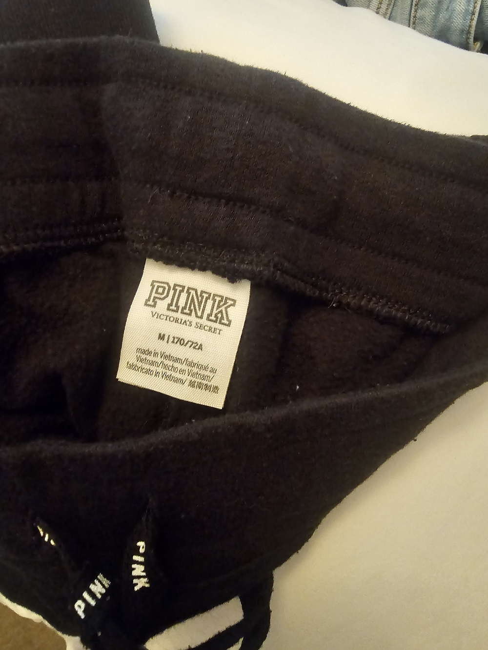 PINK Victoria's Secret Black Hoodie And Pants with Gold & Silver Sequin Trim - Picture 7 of 7